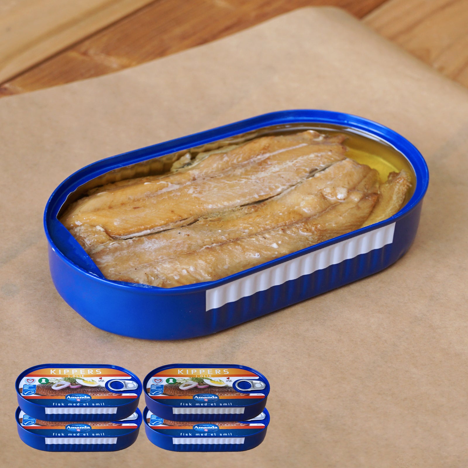 MSC Certified BPA-Free Wild-Caught Canned Smoked Herring in Oil (190g x 4) - Horizon Farms