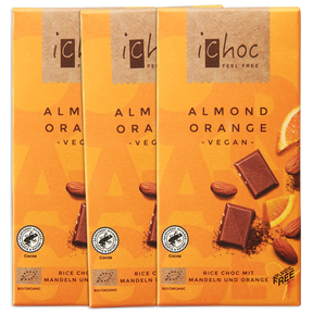 Certified Organic Dairy-Free Chocolate from Germany - Almond Orange (3pc) - Horizon Farms