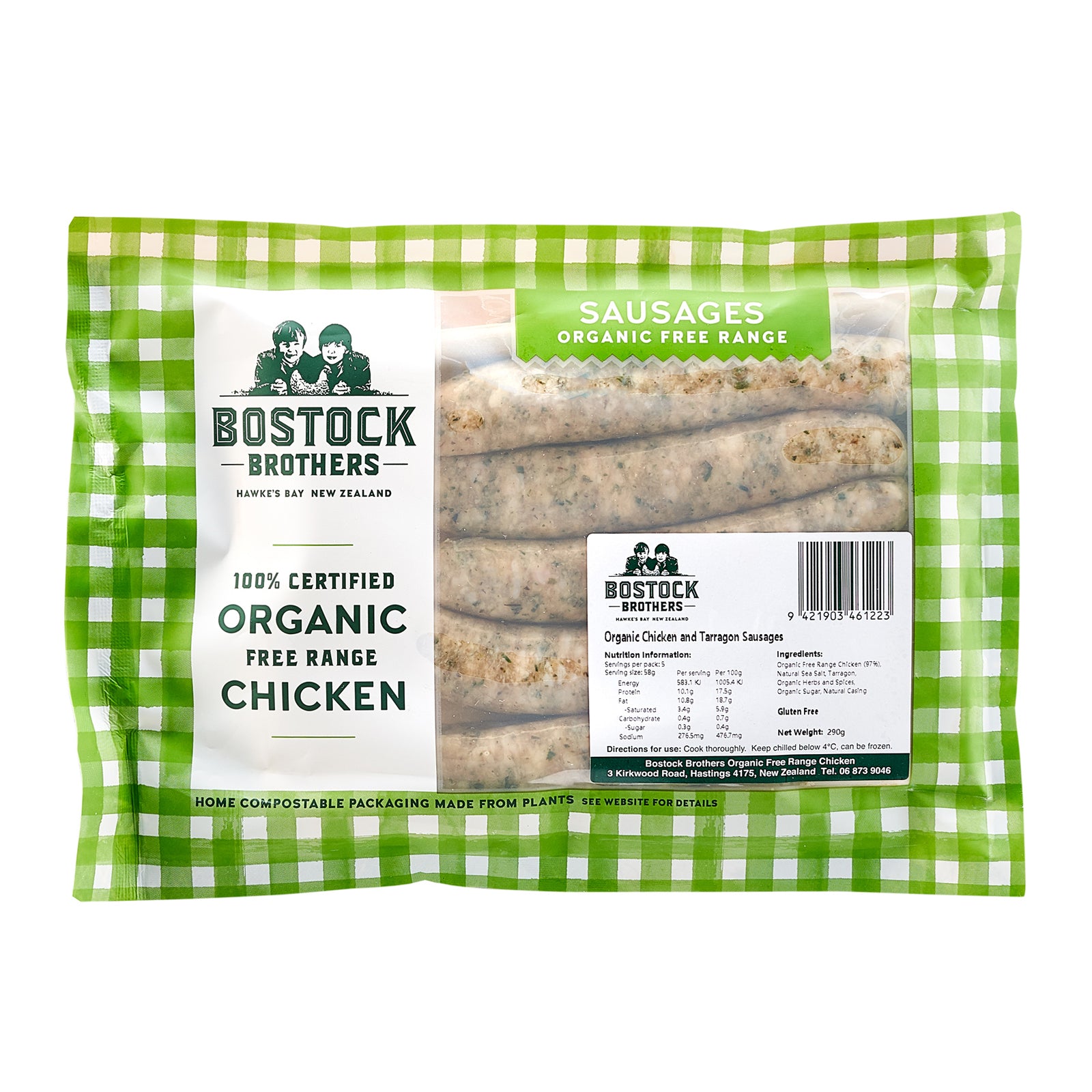 Certified Organic Free-Range Sugar-Free Chicken Sausages from New Zealand (5pc) - Horizon Farms