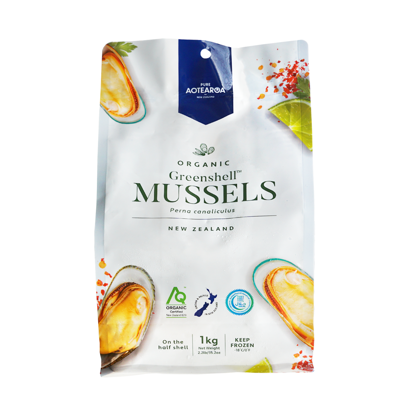 Organic Greenshell Mussels from New Zealand (1kg) - Horizon Farms